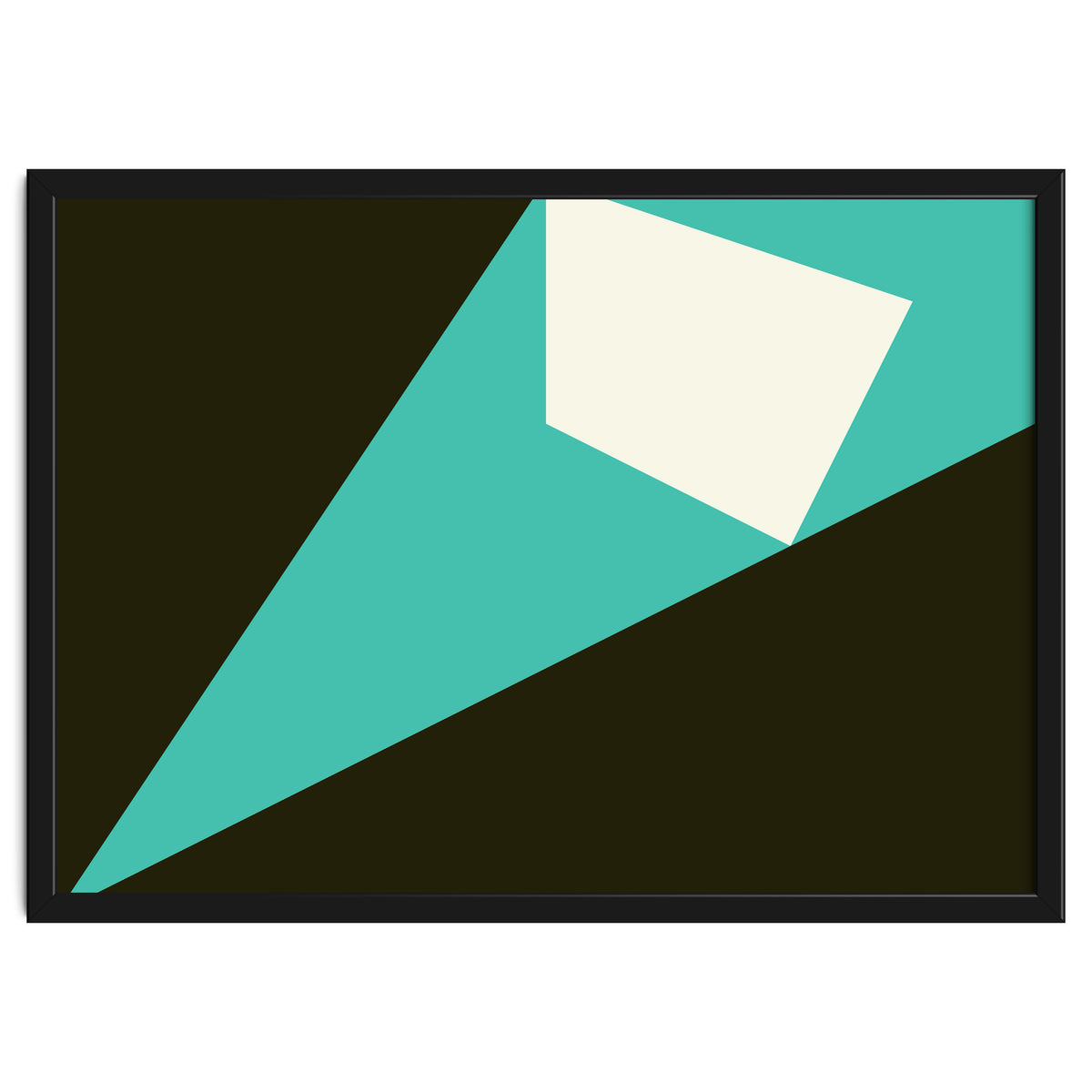 Geometric Shapes No. 72 - turquoise, white & black