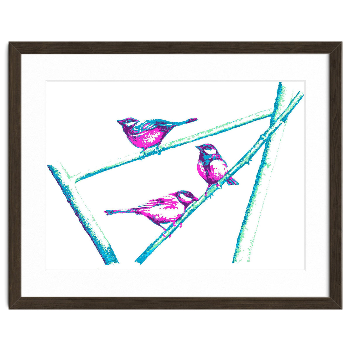 Garden Birds On A Branch