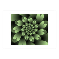 Green Floral Satin  (Print Only)