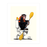 Chimp on the Toilet, Funny Bathroom Humour (Print Only) thumbnail