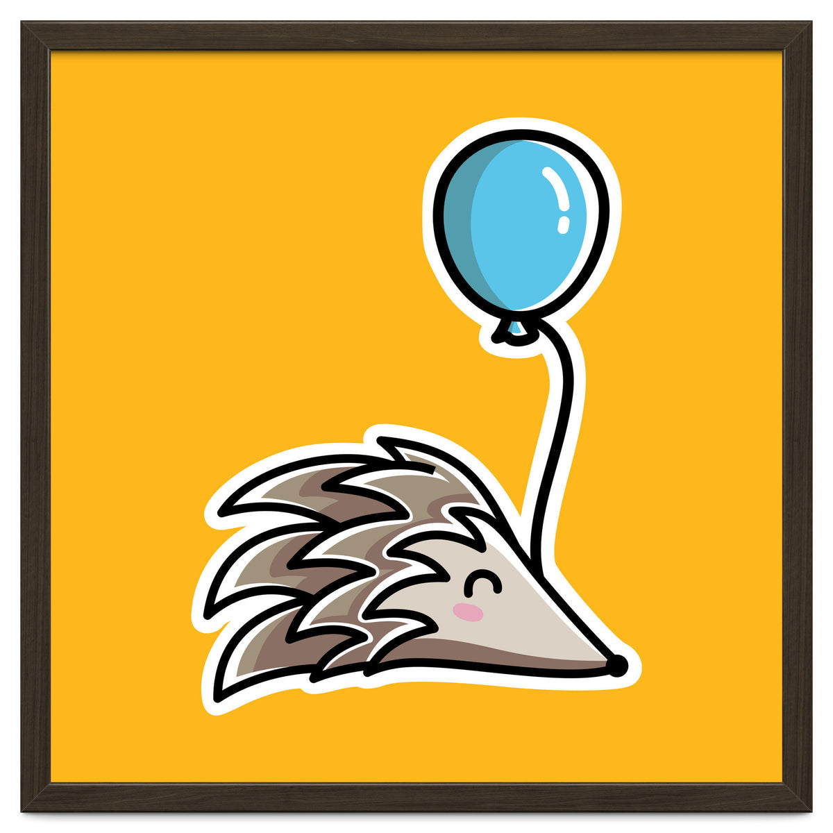 Kawaii Cute Hedgehog With Balloon