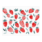 Strawberries - red and teal (Print Only) thumbnail