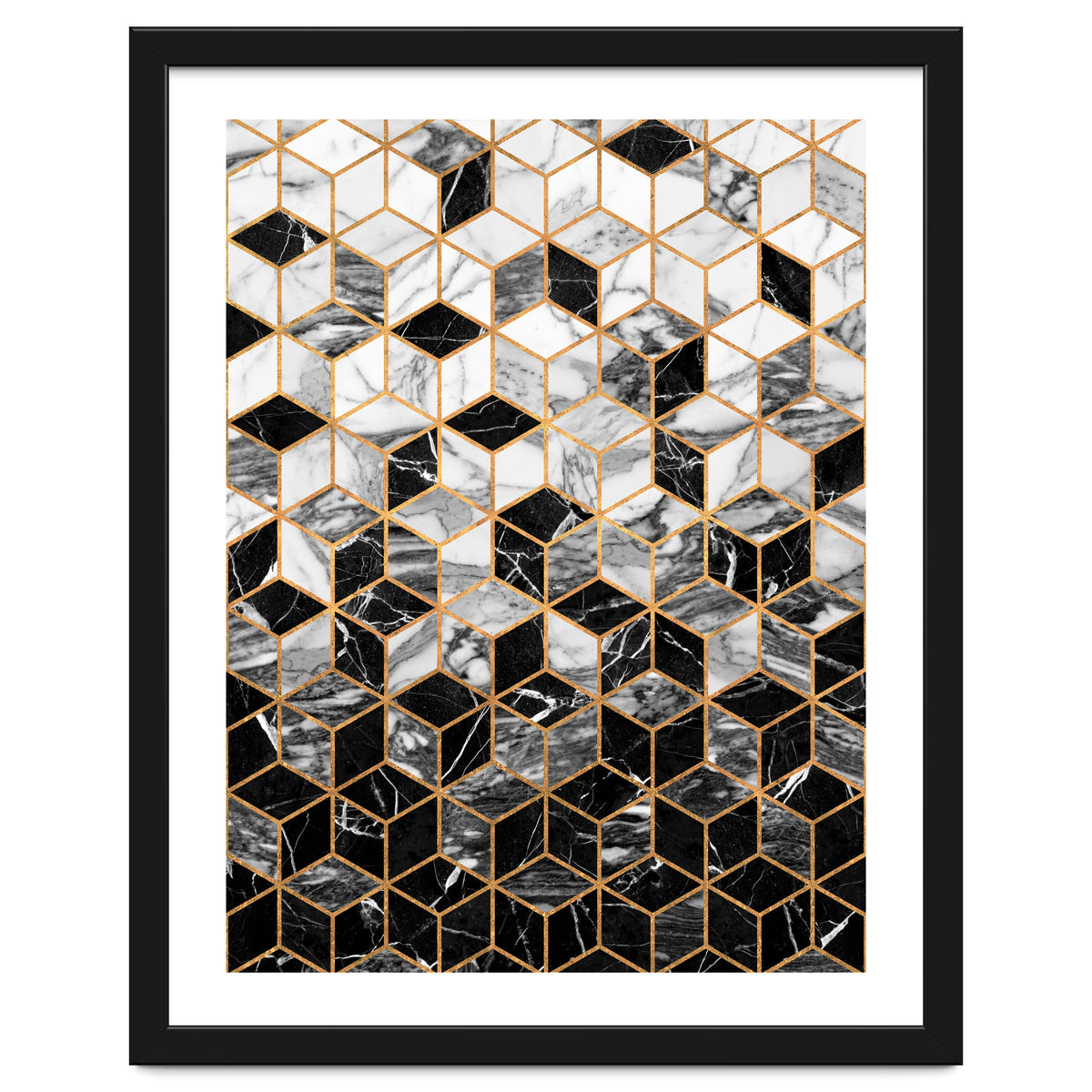 Marble Cubes - Black and White