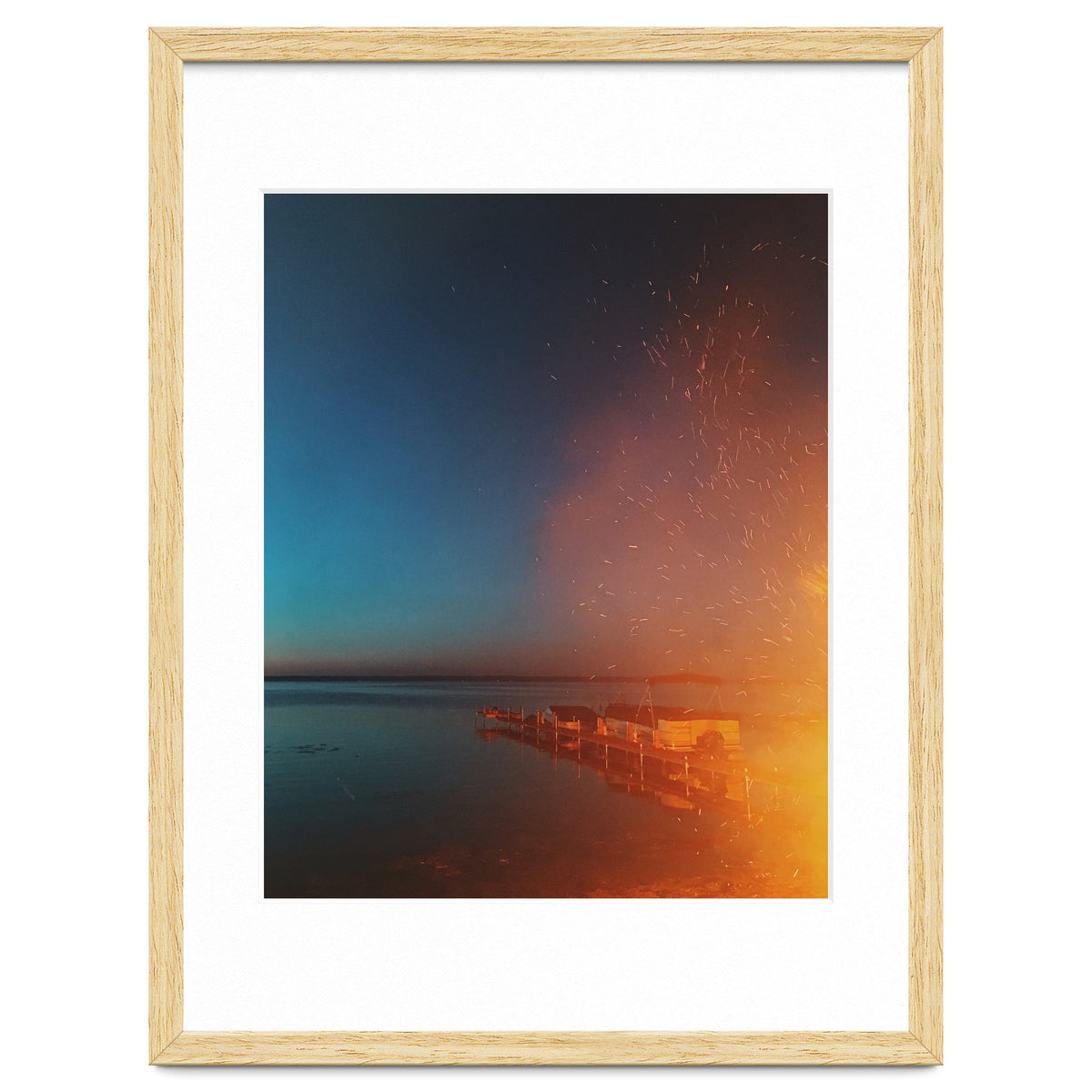 Firelight by the dock