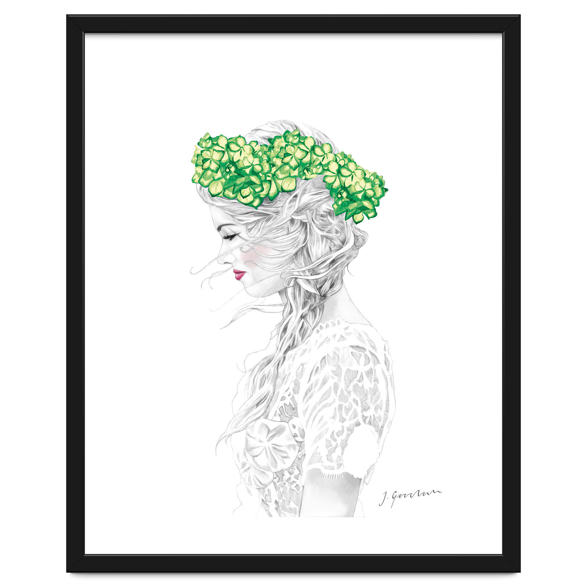 Green Hydrangea Girl