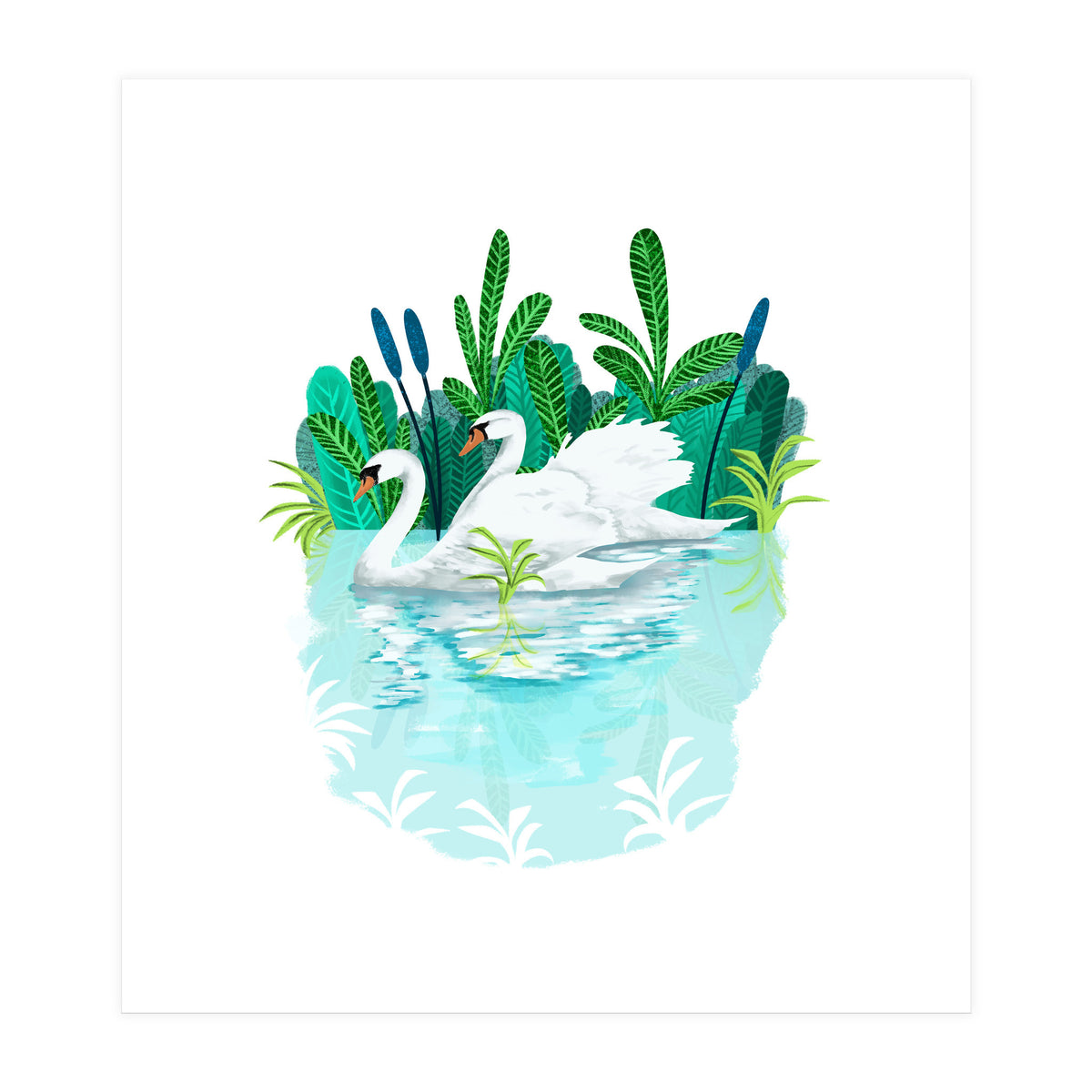 Swans In Love (Print Only)