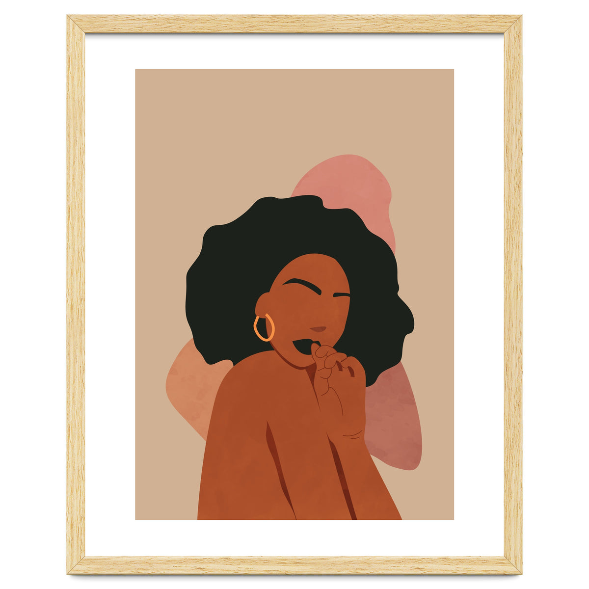 Black Woman Portrait Abstract Boho