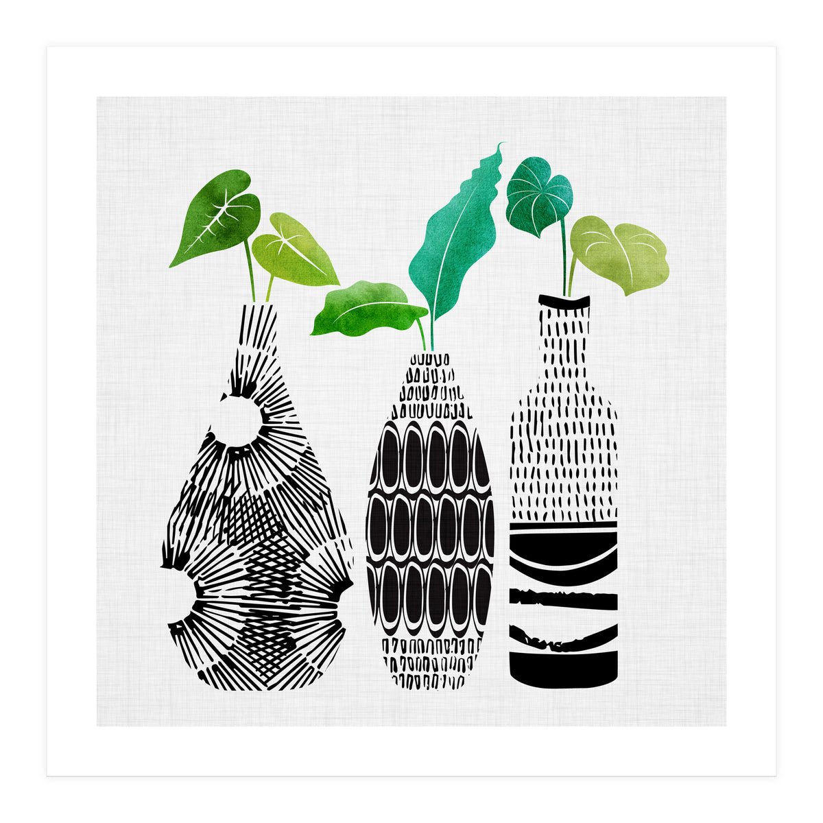 Triple Tribal Vases (Print Only)
