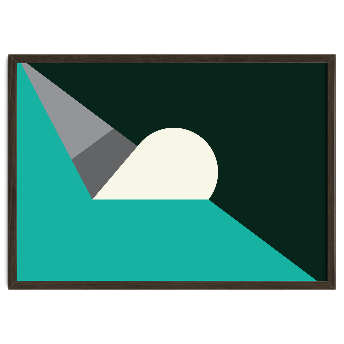 Geometric Shapes No. 56 - teal, grey & black