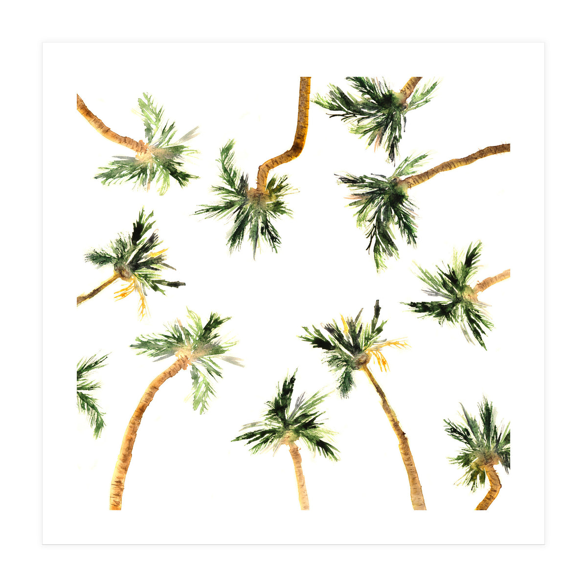 Under the coconut palms || watercolor (Print Only)