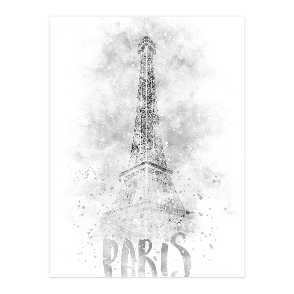 Monochrome Art EIFFEL TOWER | watercolor (Print Only)