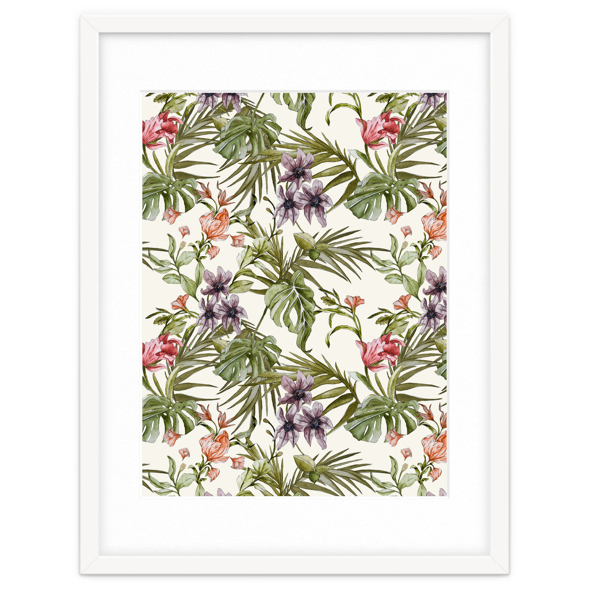 Watercolor tropical foliage