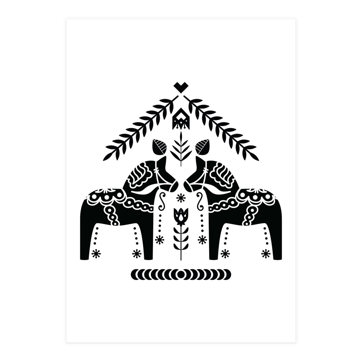 Swedish Dala Horse Folk Pattern (Print Only)