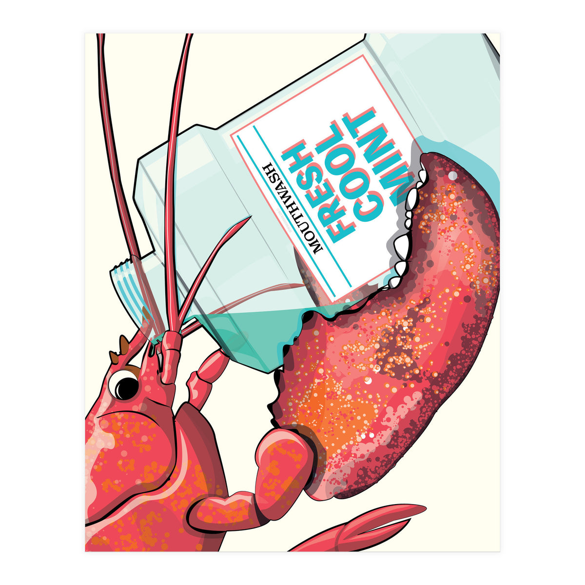 Lobster Drinking Mouthwash (Print Only)