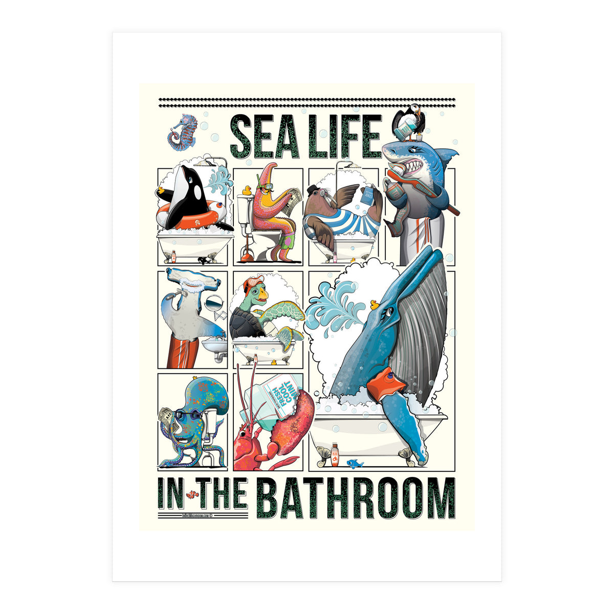 Sea Life in the Bathroom (Print Only)