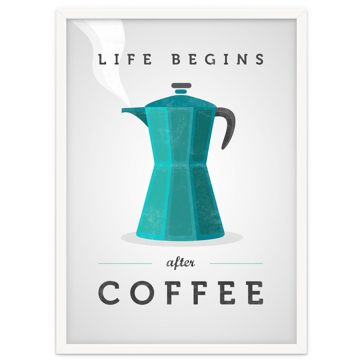 Life Begins After Coffee. Teal