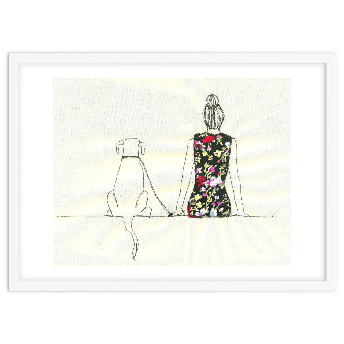 Girl And Dog Print