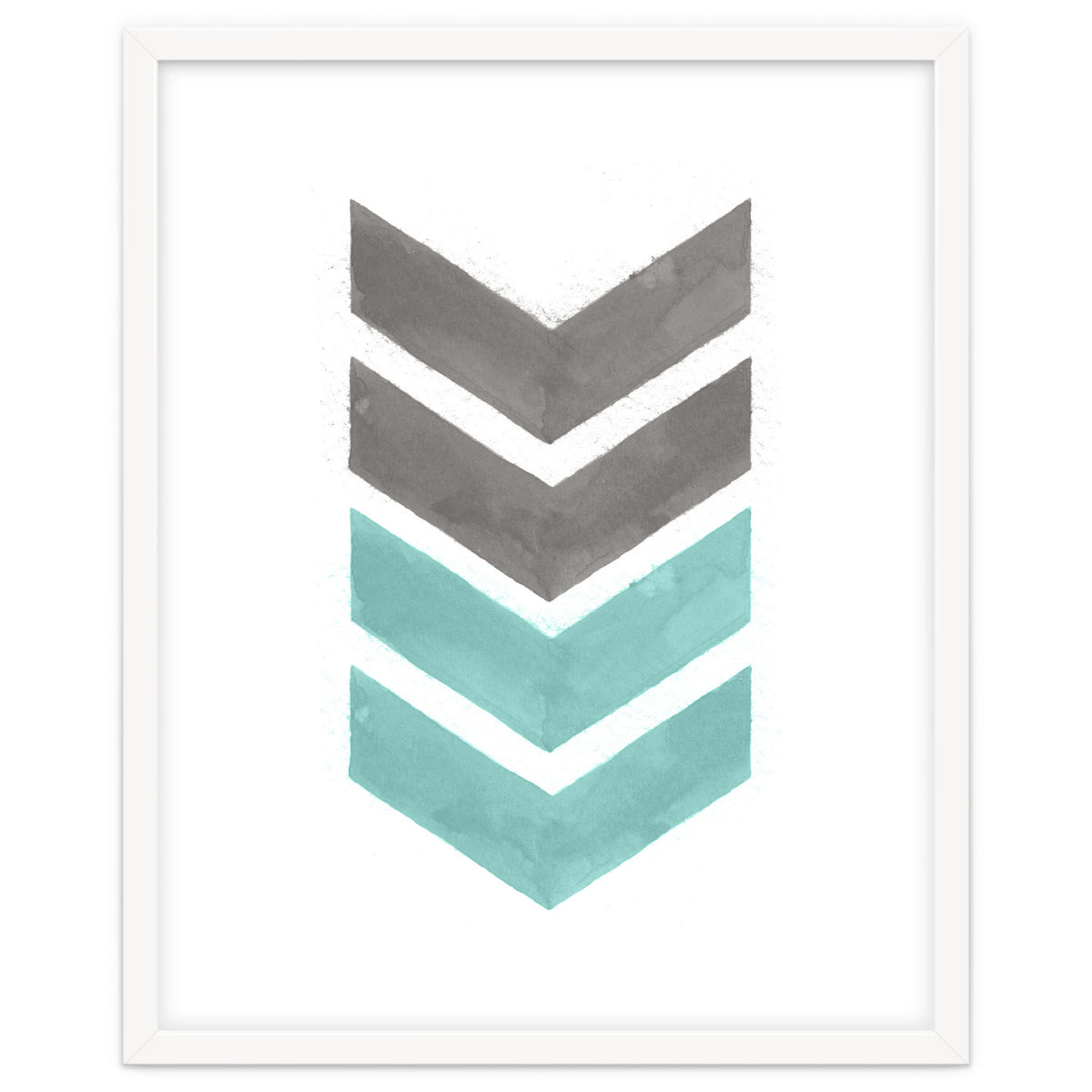 Mint Grey Chevron Print
