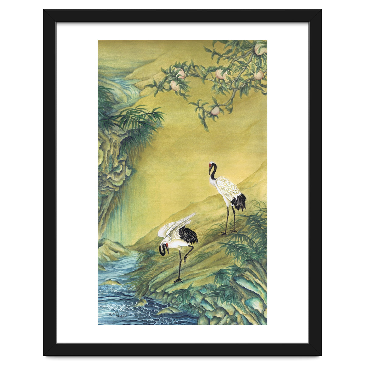 Cranes Under A Peach Tree
