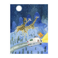 Giraffes In Moonlight  (Print Only)