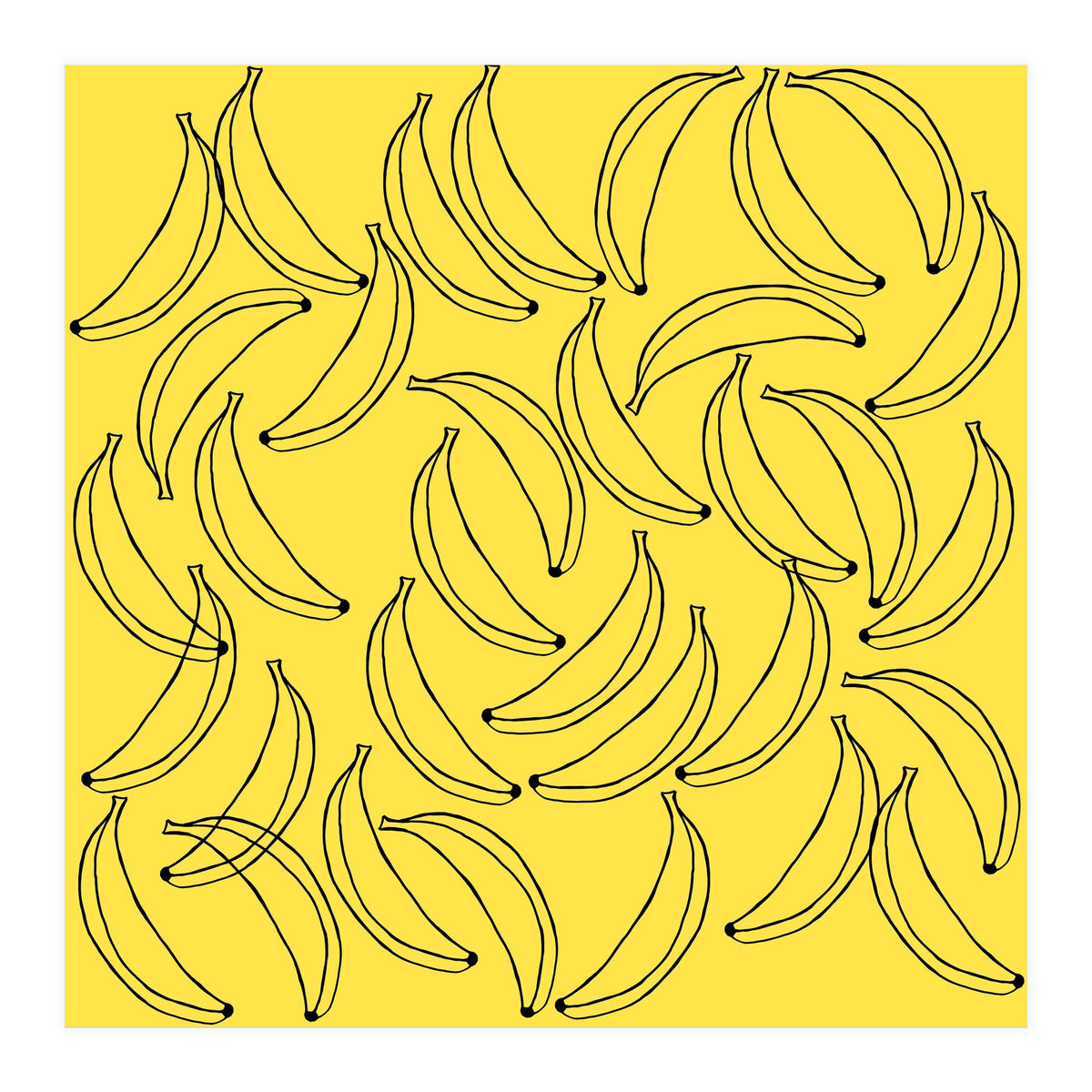 Bananas pattern on yellow background (Print Only)
