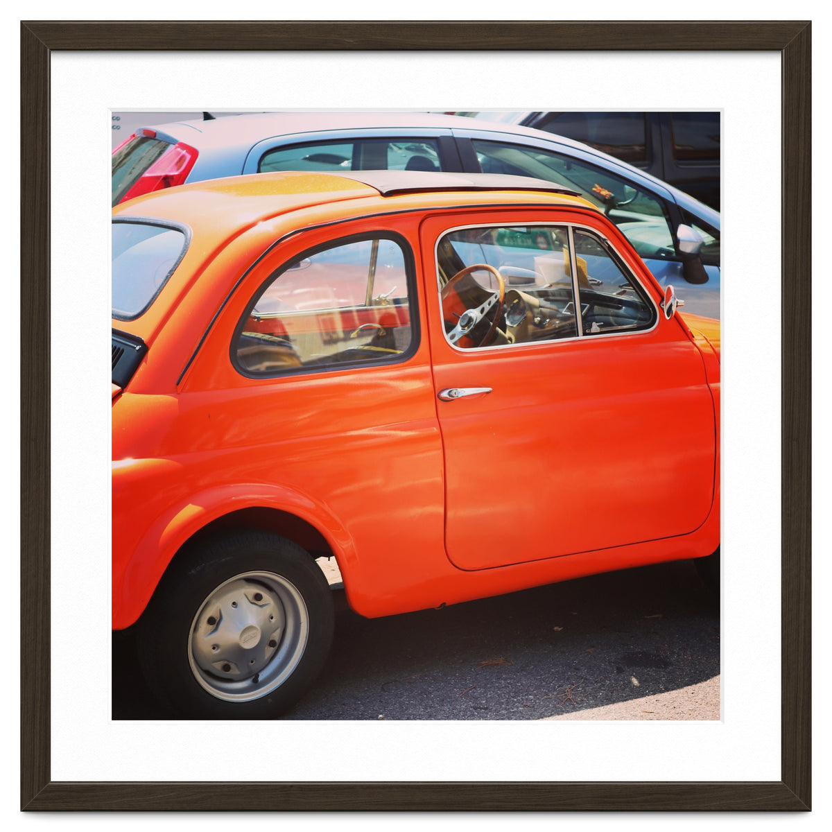Classic orange Fiat 500