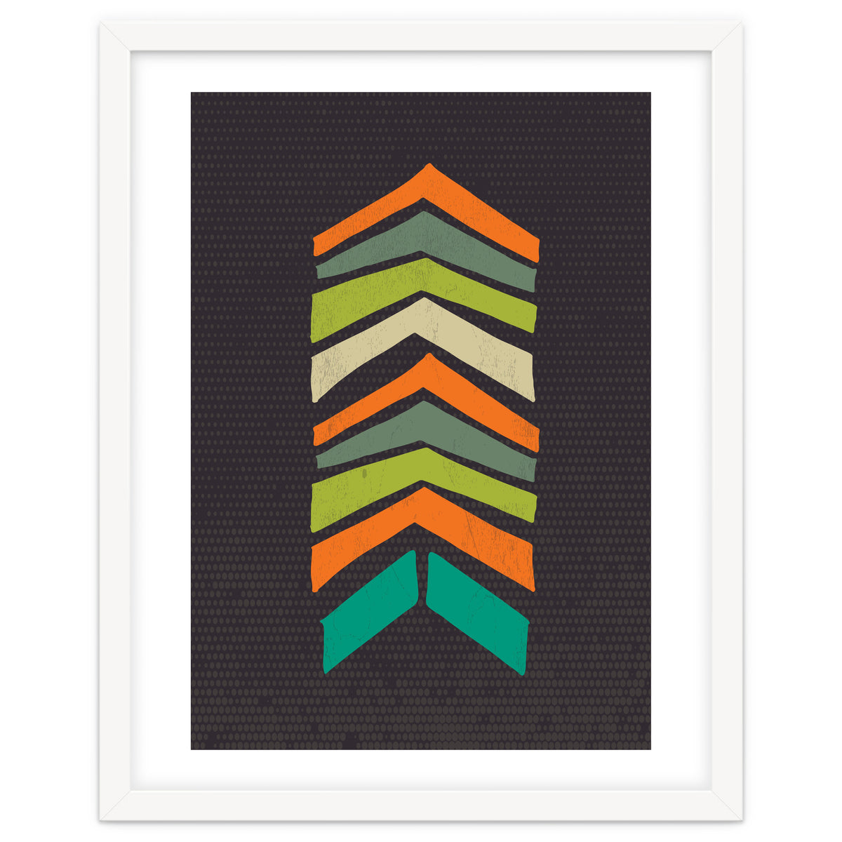 Retro Chevron Print Orange Teal Variation