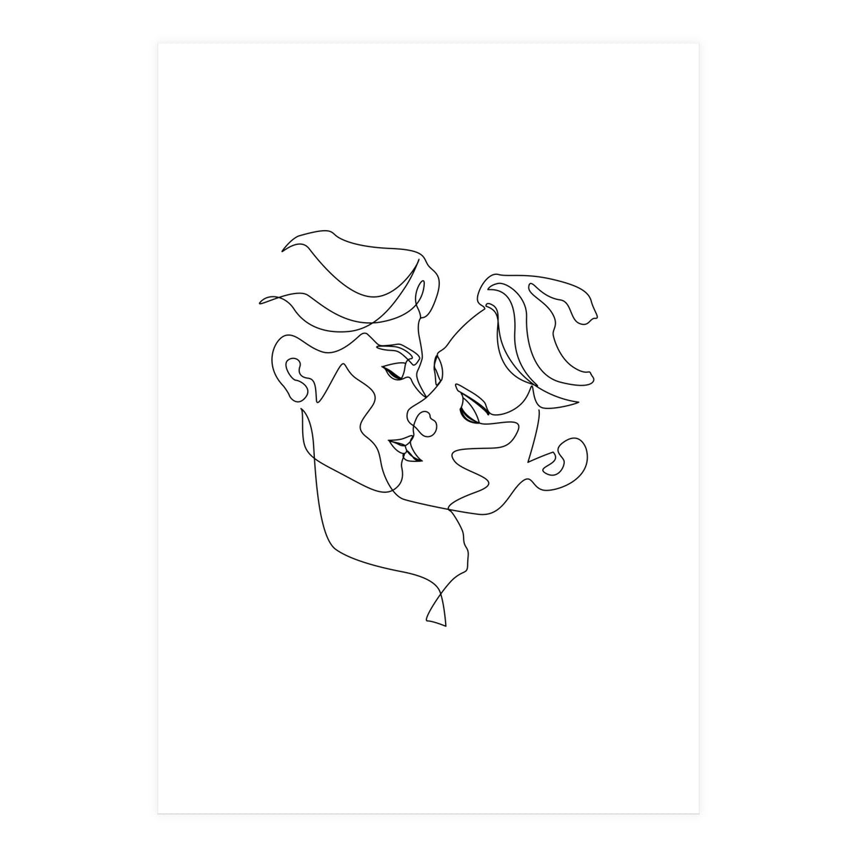 gay love line art-b (Print Only)