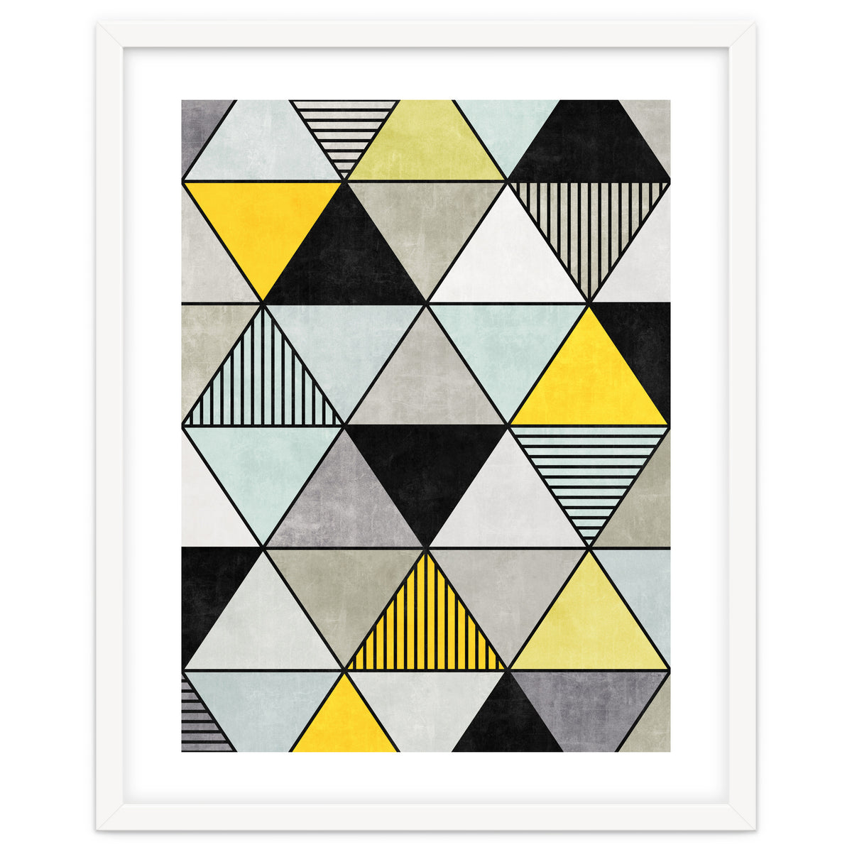 Colorful Concrete Triangles 2 - Yellow, Blue, Grey