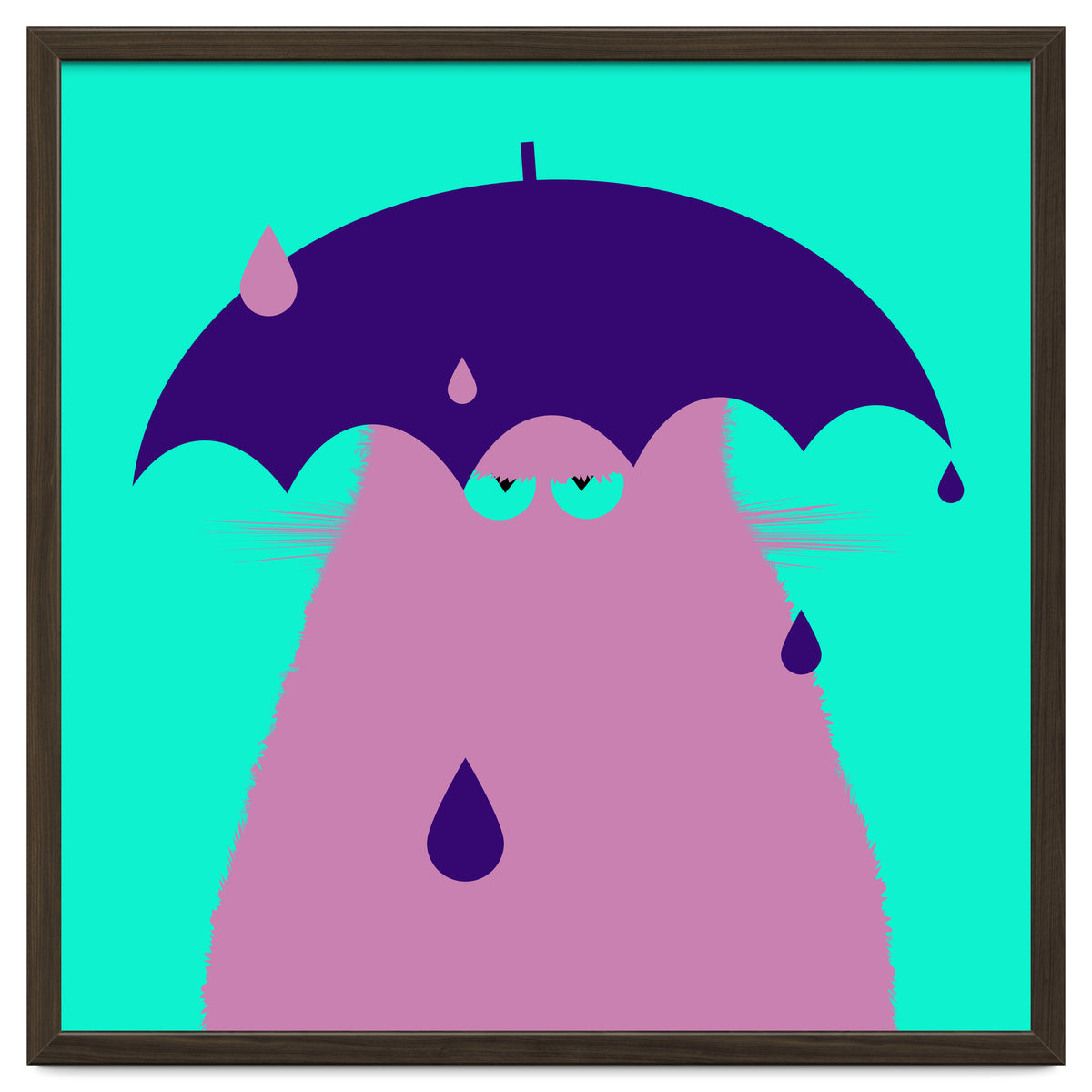 Lilac Cat With Umbrella