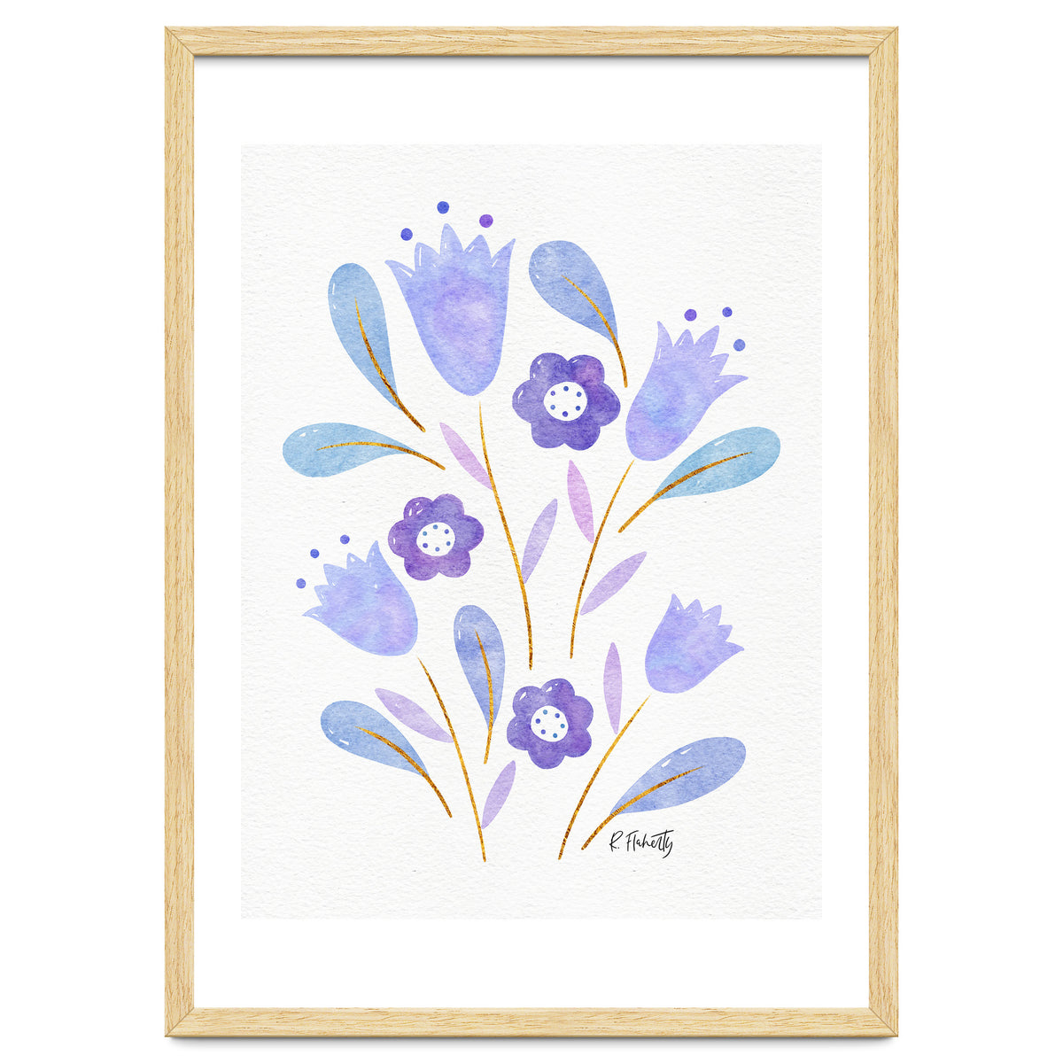 Watercolour Tulips | Purple