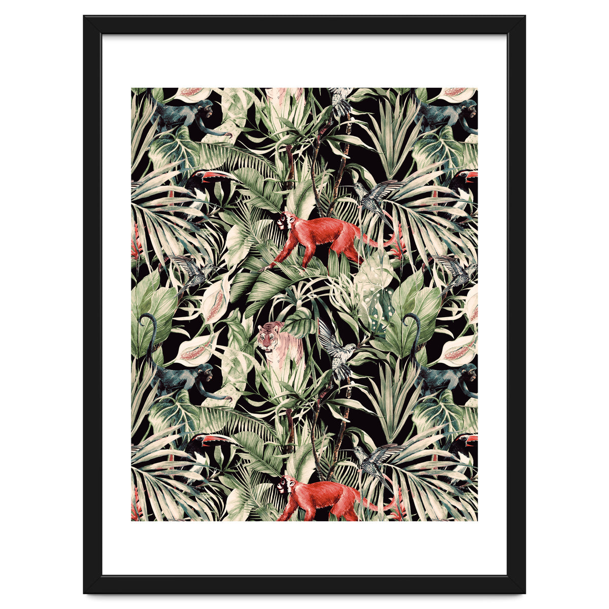 Animals In The Dark Of The Jungle