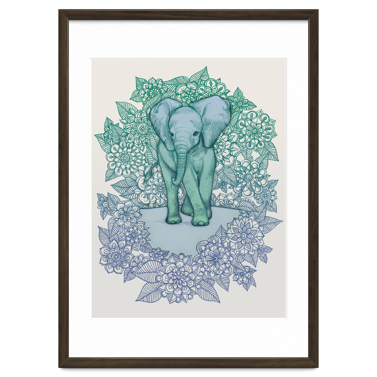 Emerald Elephant in the Lilac Evening