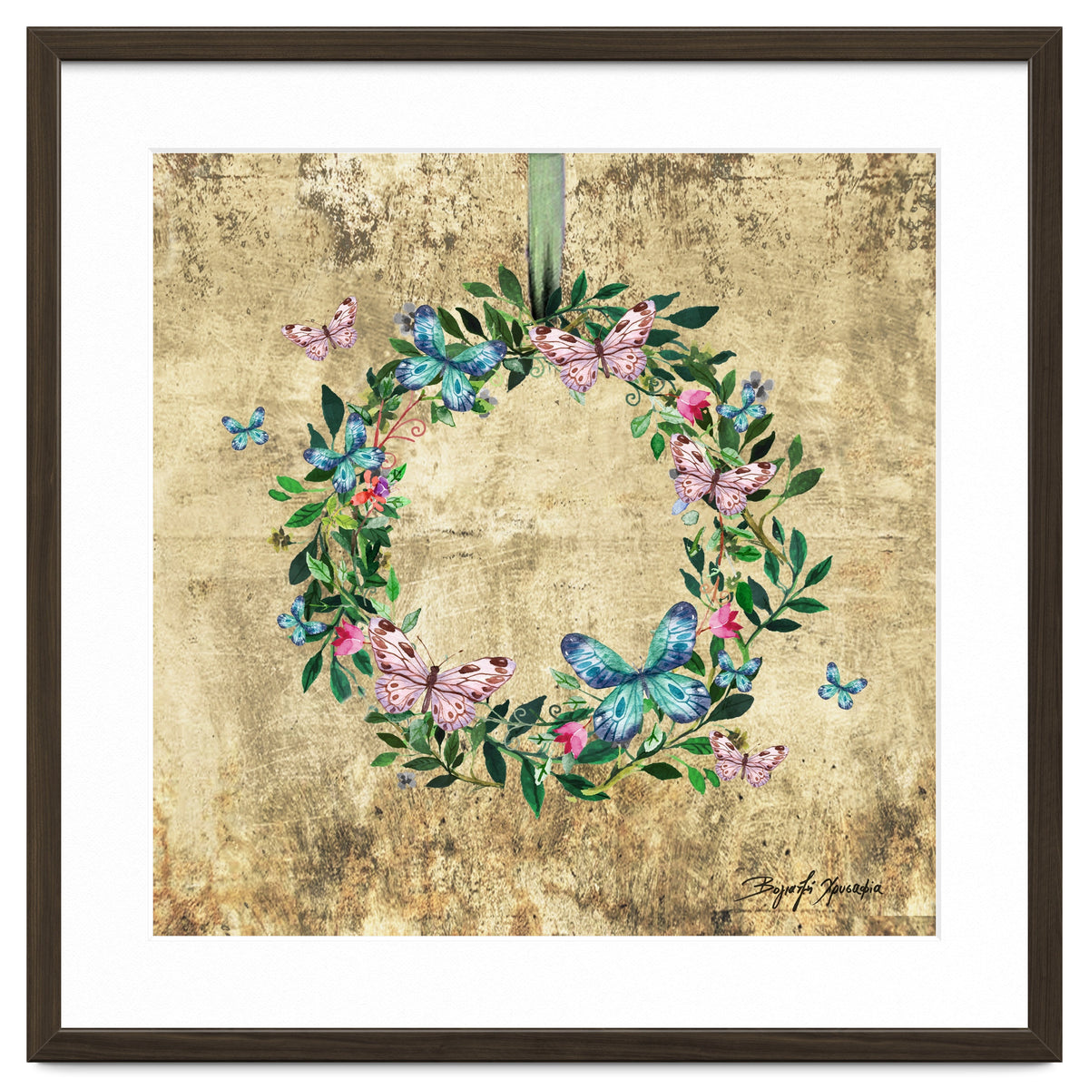 Wreath #Flowers & Butterflies#Royal collection