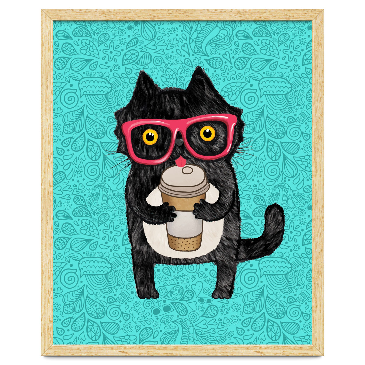 Cute Coffee cat and doodles