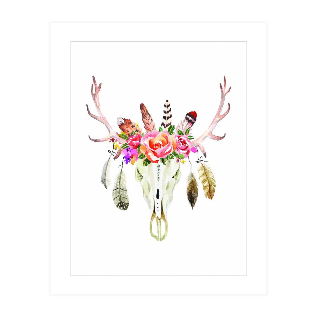 Boho Cow Skull (Print Only)
