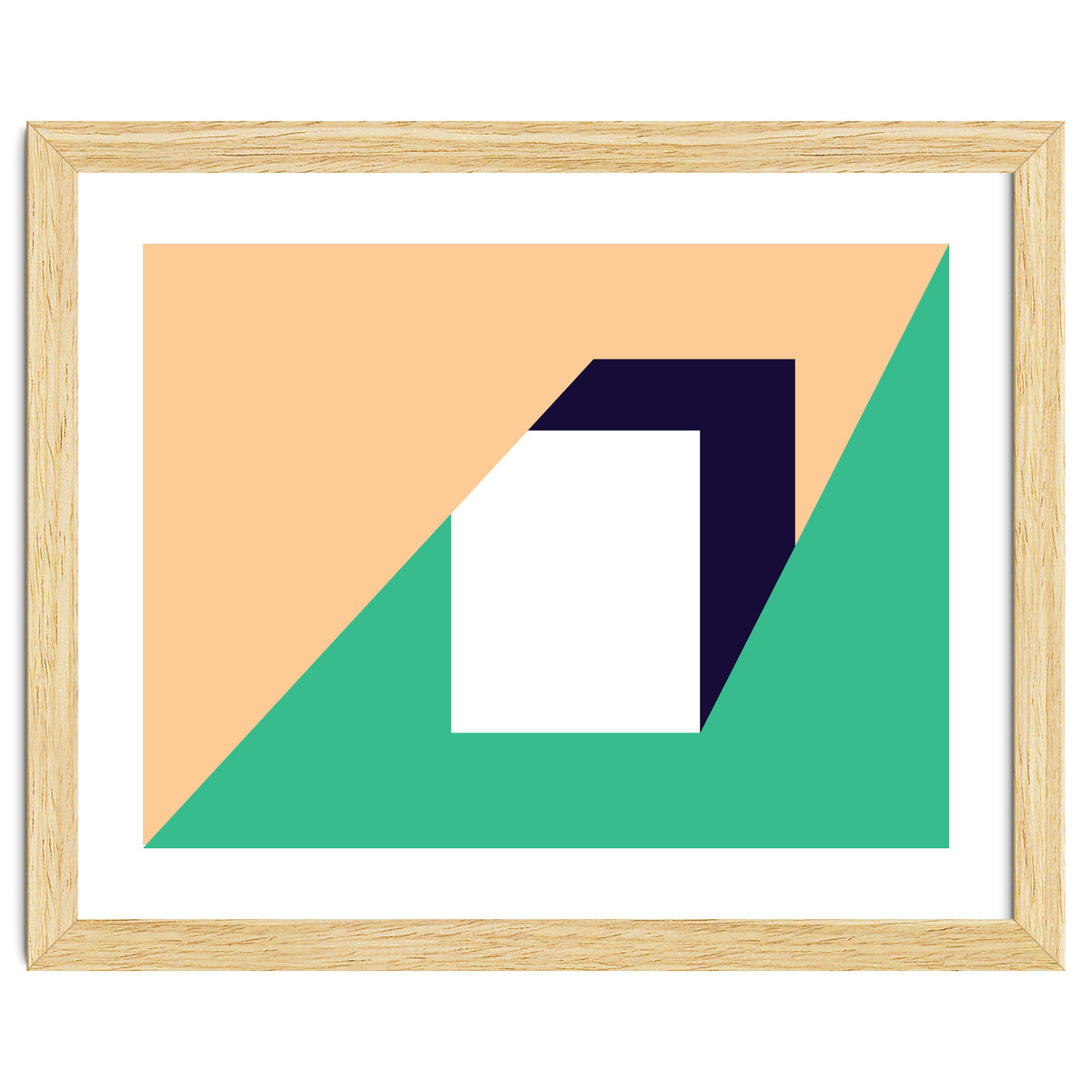 Geometric Shapes No. 61 - pink, green & dark blue