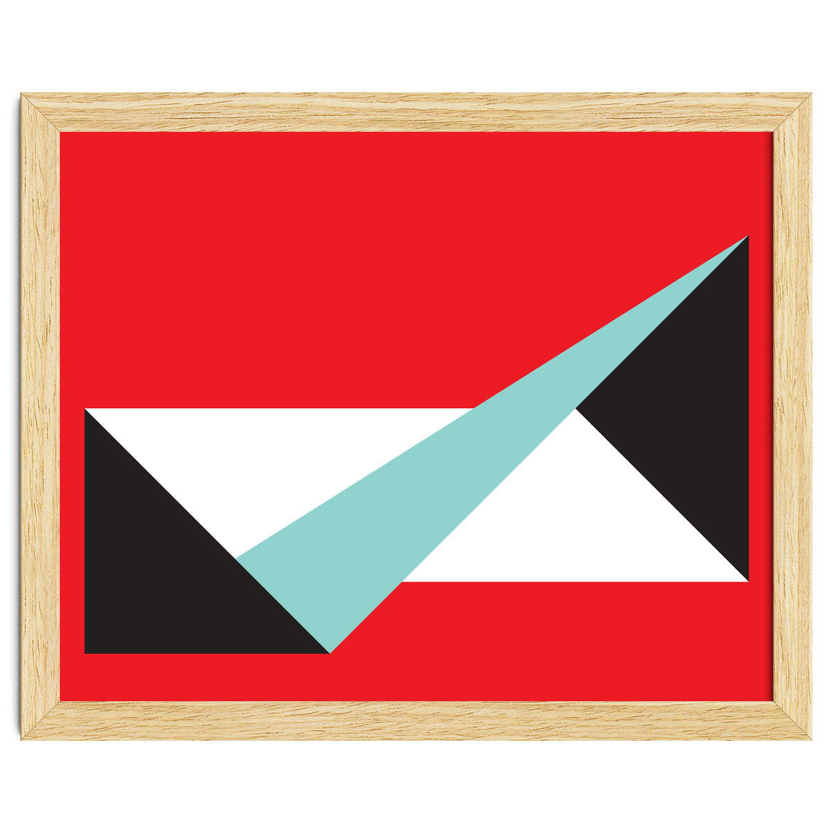 Geometric Shapes No. 49 -  teal, black & red