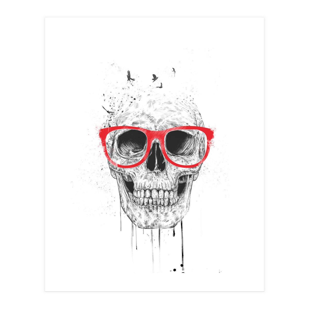 Skull With Red Glasses (Print Only)