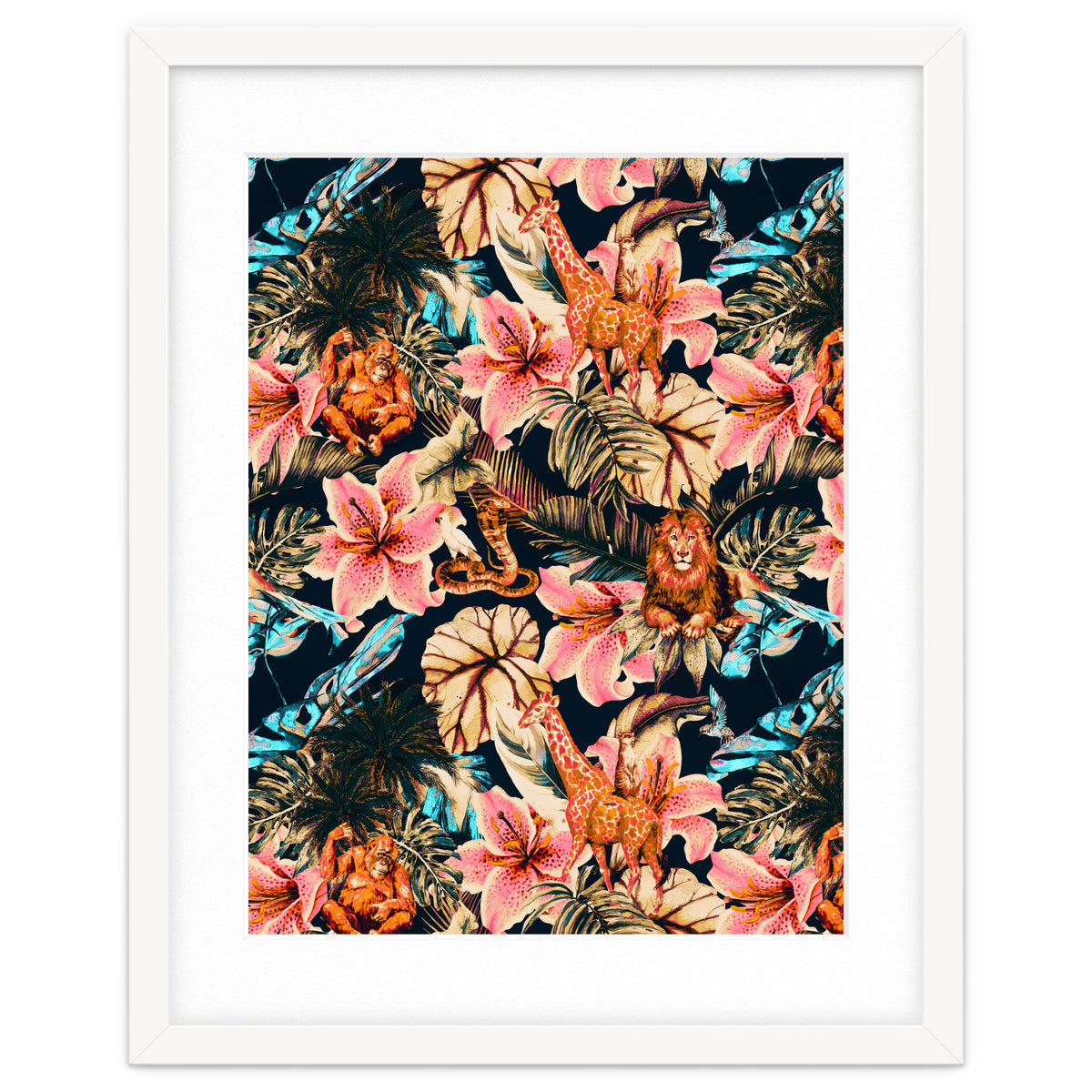 Wild animals in the dark of the jungle 02