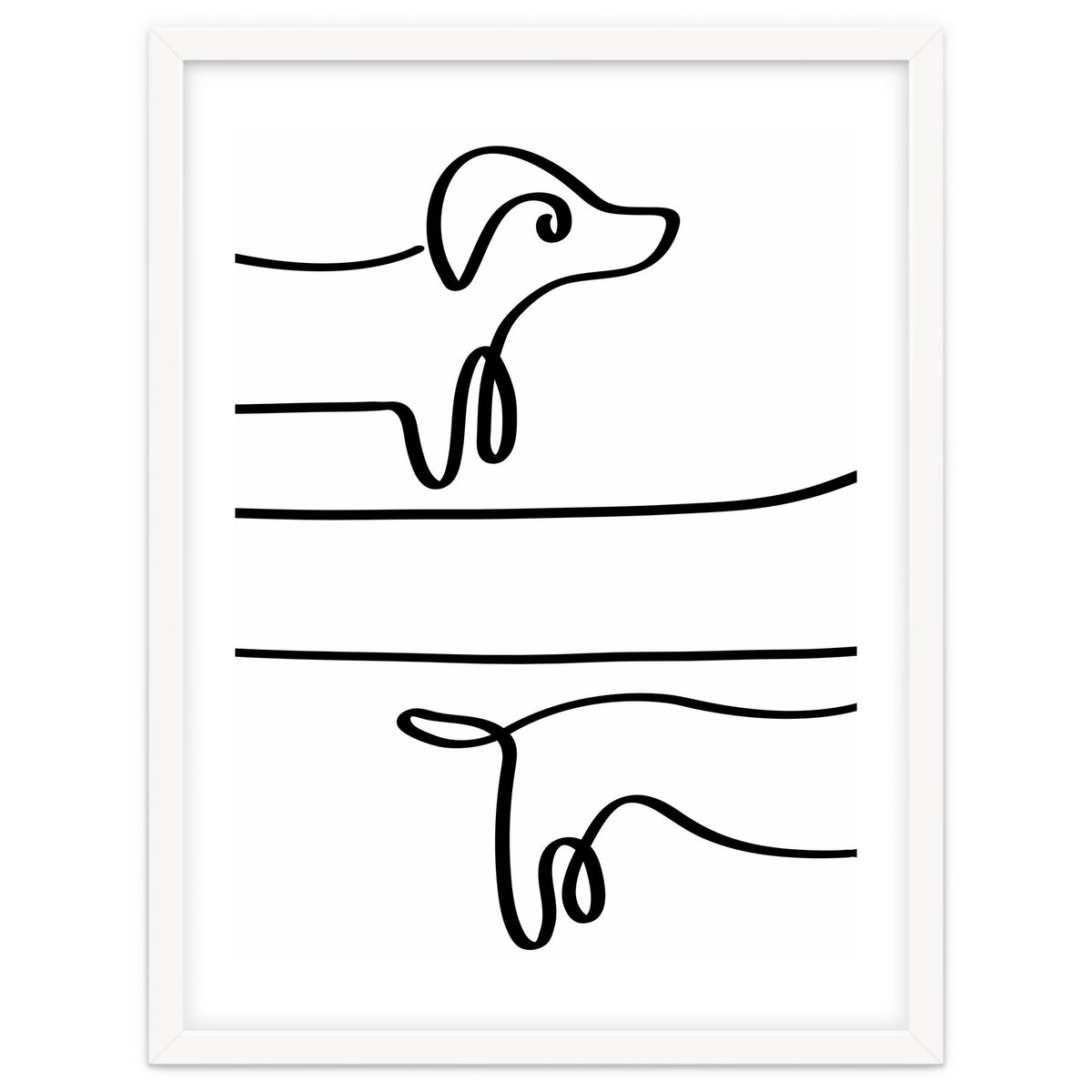 One Line Art Dachshund