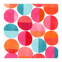 Mid Century Pink and Orange Dots (Print Only)