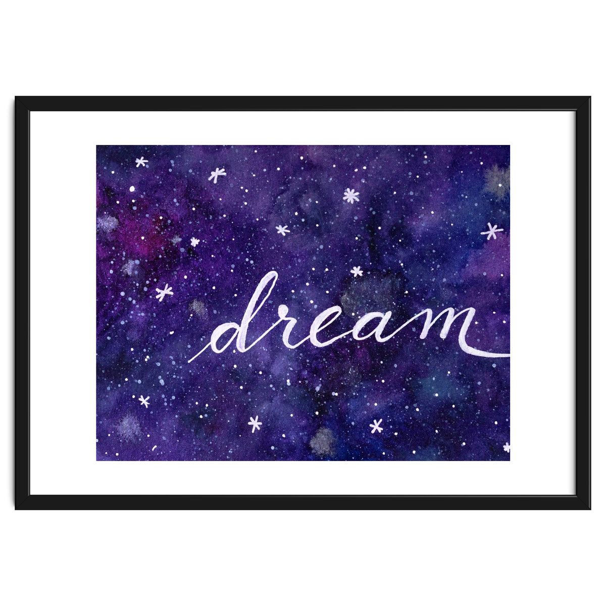 Watercolor inspirational dream galaxy