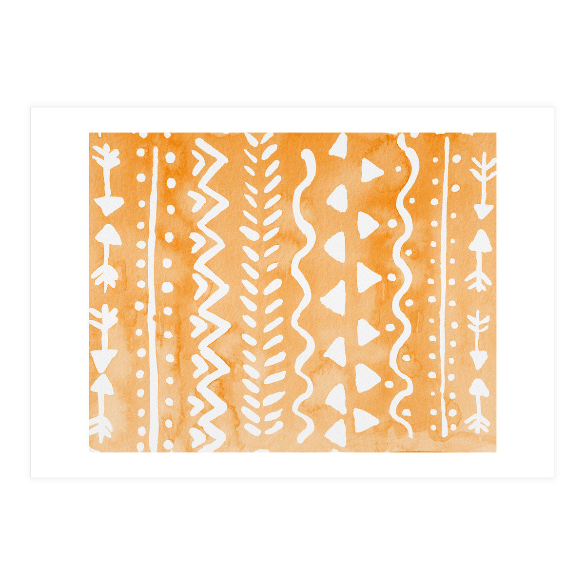 Abstract boho tribal pattern in pastel orange (Print Only)