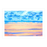 Sunset On The Shore | Beach Pastel Scenic Nature | Sea Ocean Landscape Painting (Print Only) thumbnail