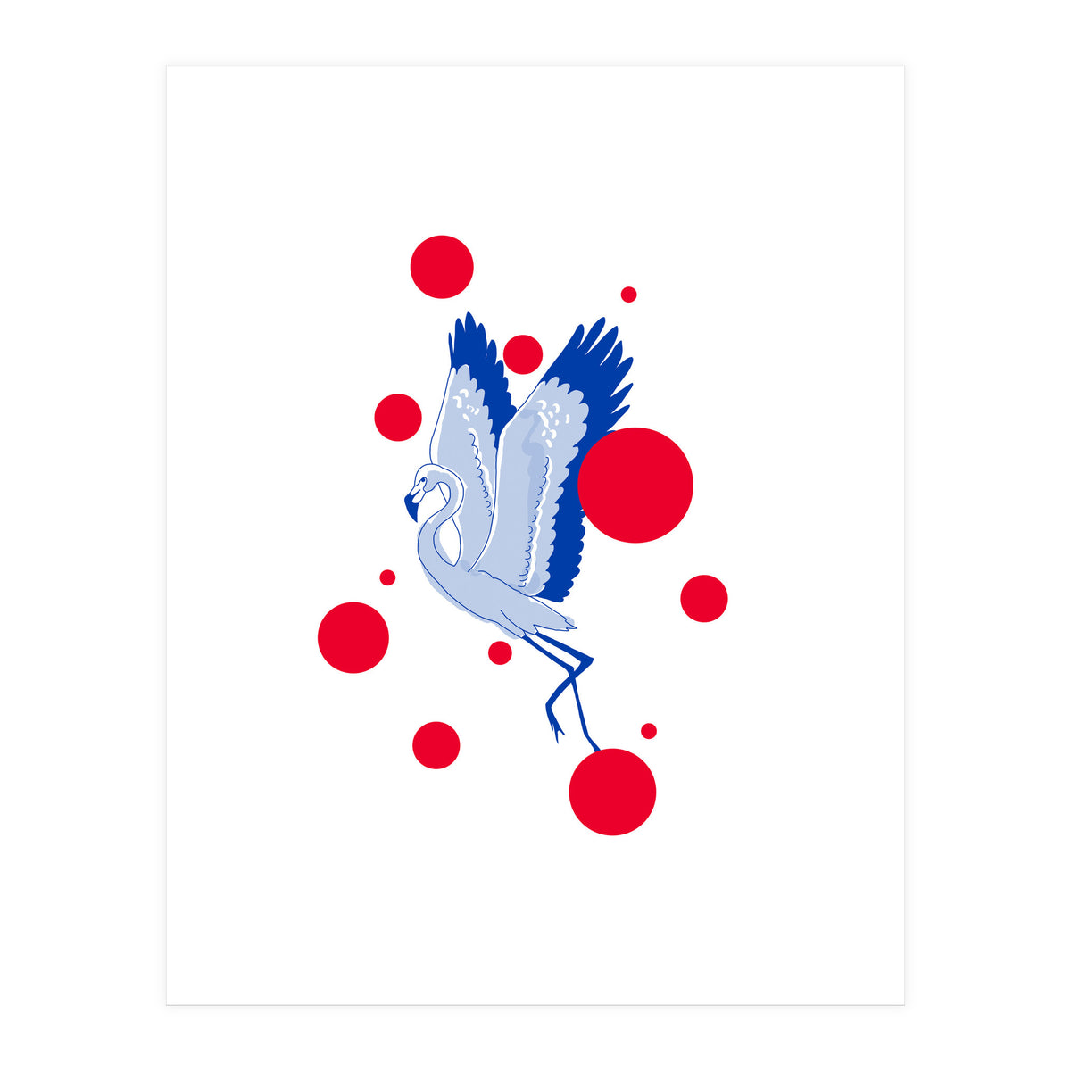 blue flamingo (Print Only)