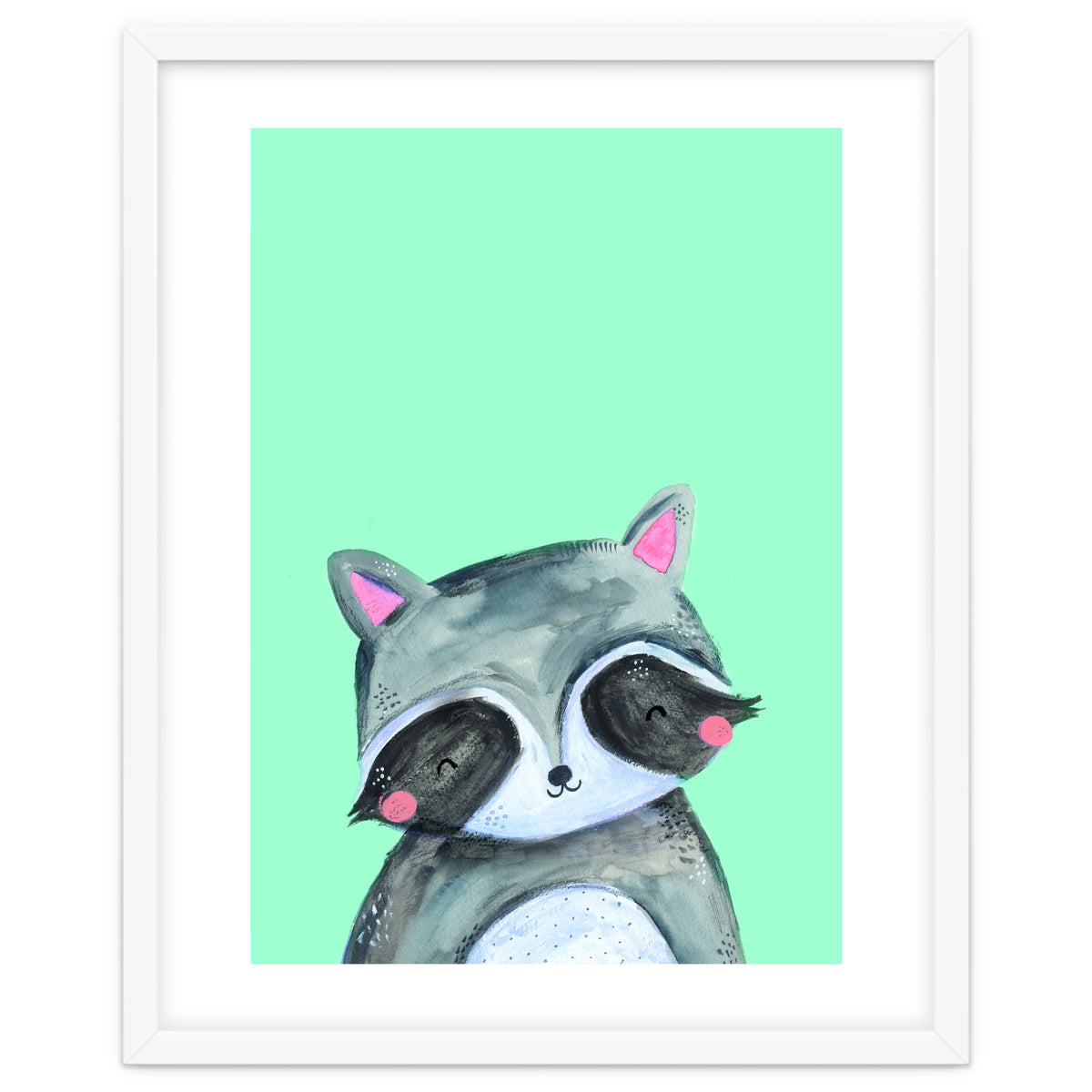 Woodland Racoon On Mint