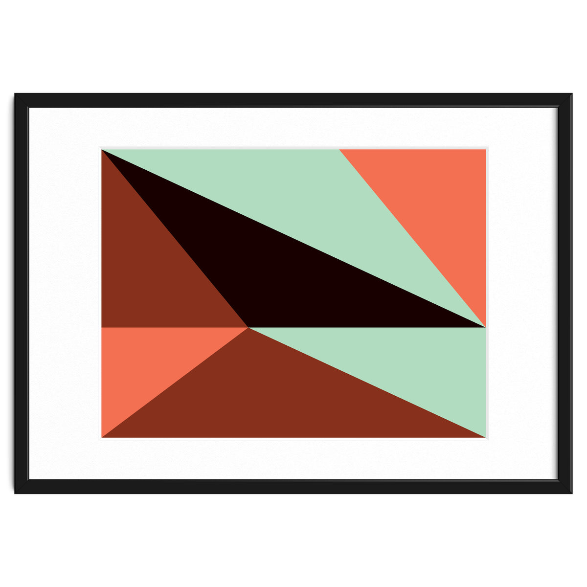 Geometric Shapes No. 17 - pink, brown, mint green & black