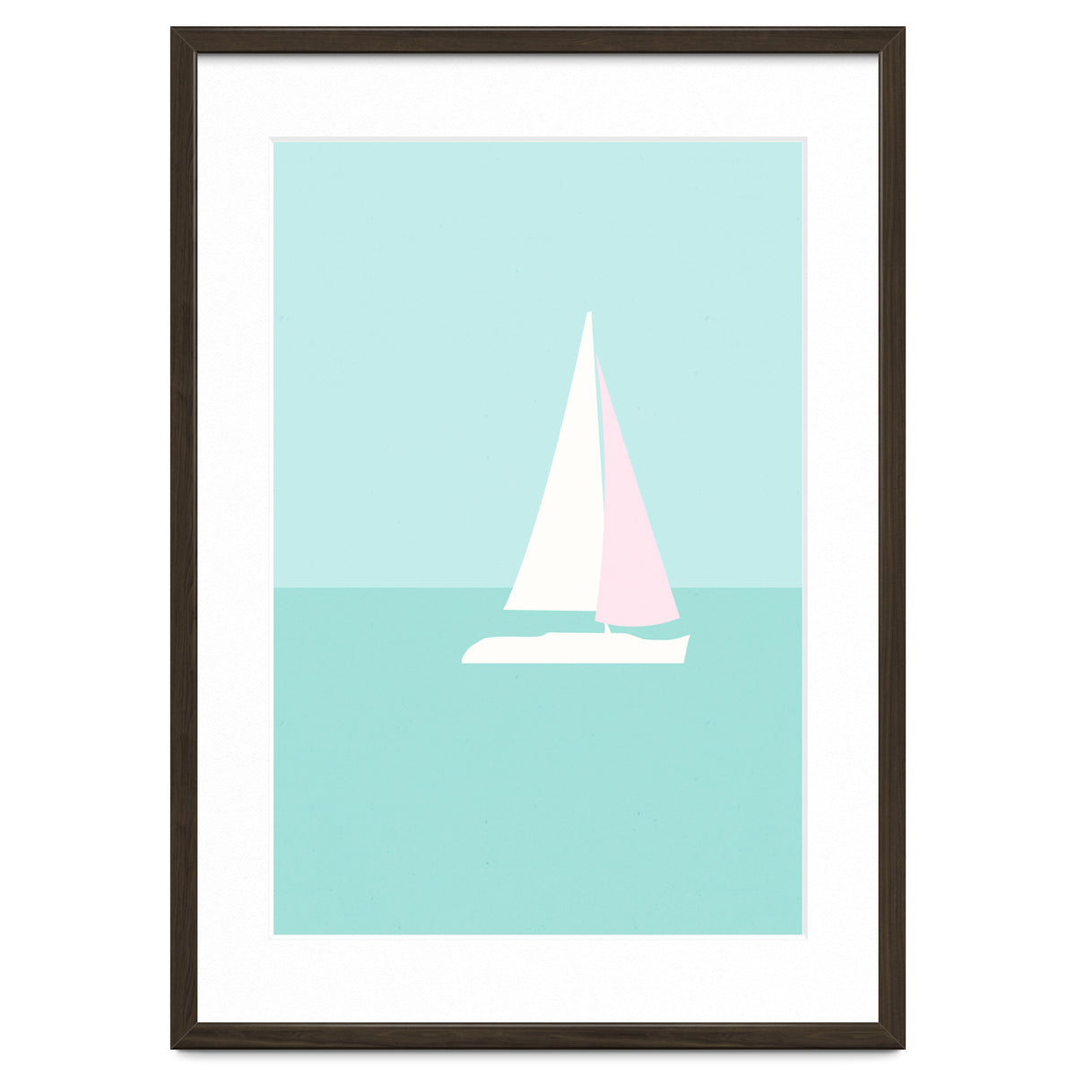 Minimal Sailboat - Turquoise Coast