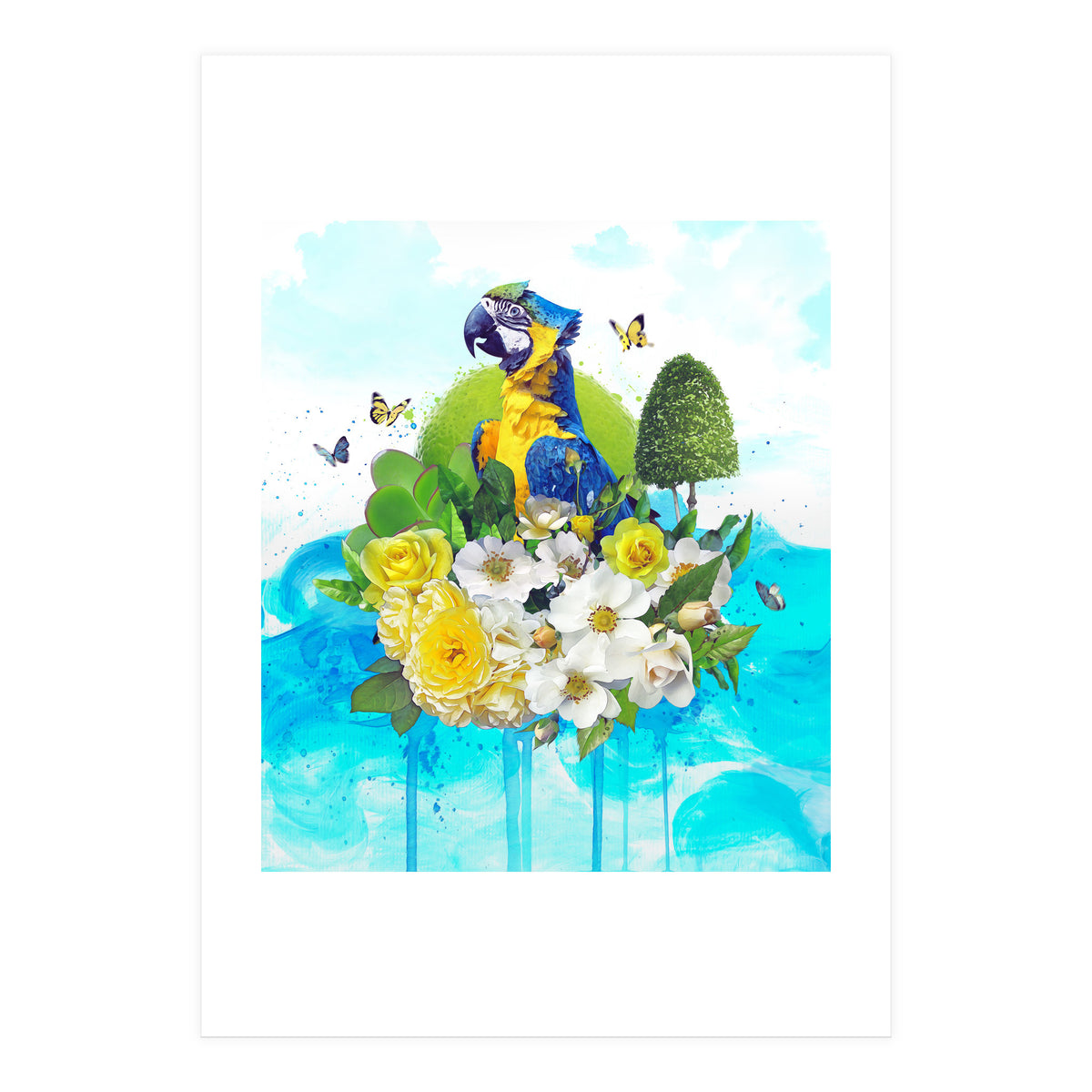 Floral Parrot  (Print Only)